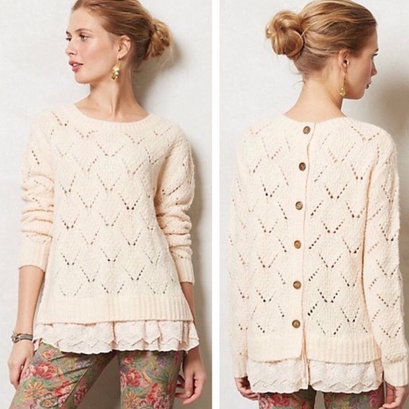 lilis closet Sweaters - Lilis Closet Women’s Sweater Cream Lace Size S